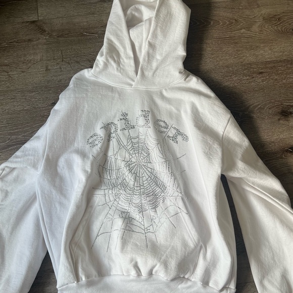Sp5der Worldwide OG Rhinestone Logo Hoodie - Picture 2 of 5